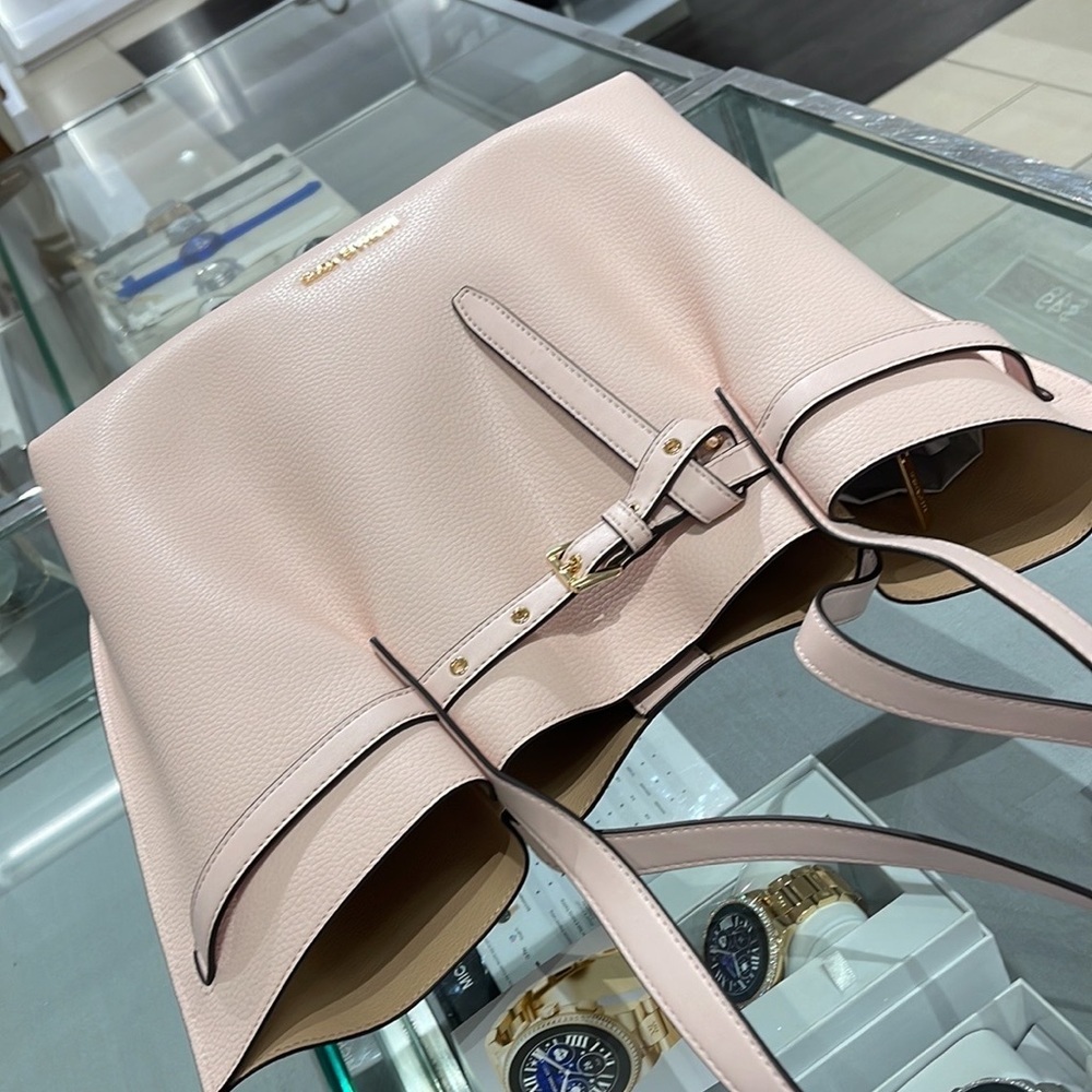 MICHAEL KORS Emilia Large Pebbled Leather Tote Bag POWDER BLUSH COLOR - Picture 7 of 16